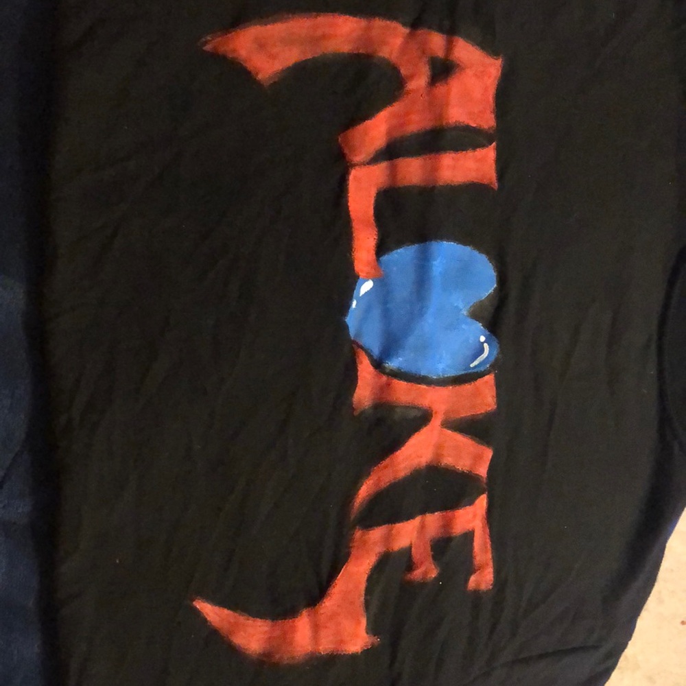 Hand painted “Alone” shirt